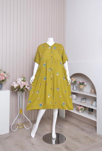 TERBARU ZORAYA Yasmina Dress Rayon Premium Adem Dan Lembut Mudah Disetrika Busui Friendly All Size