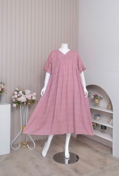 Zoraya Daster Marshanda Long Panjang Dress Motif Premium Remaja Terbaru Kekinian