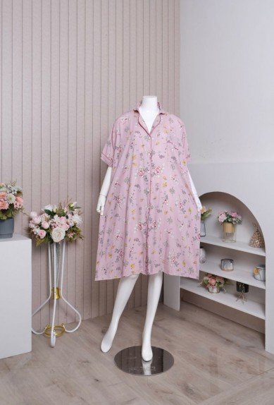 Zoraya Lyodra Dress Motif Dress Panjang Rayon Premium Remaja Bumil Busui Terbaru Baju Tidur Kekinian Wanita Dewasa