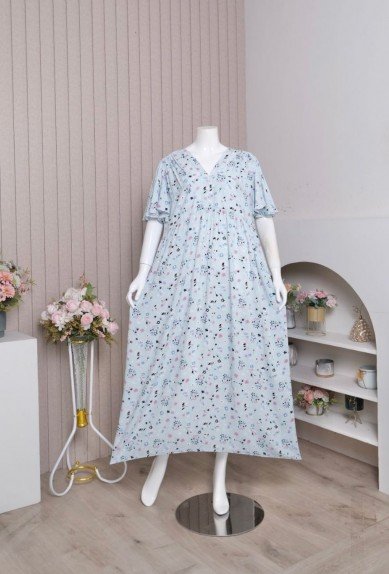 ZORAYA - Camelia Long Daster Premium Busui Daster Adem Tangan Pendek Motif