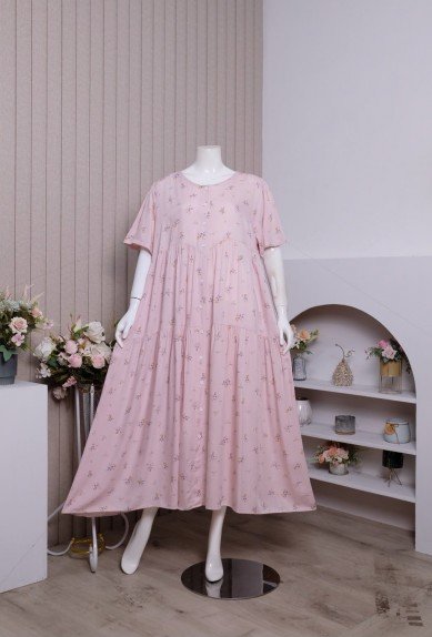 Zoraya Sally Dress Daster Rayon Premium Remaja Bumil Busui Terbaru Baju Tidur Wanita Kekinian Panjang Lembut Motif