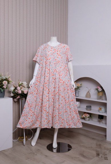 Zoraya Sally Dress Daster Rayon Premium Remaja Bumil Busui Terbaru Baju Tidur Wanita Kekinian Panjang Lembut Motif