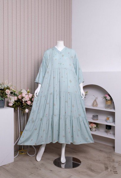Zoraya Leia Dress Daster Rayon Premium Remaja Bumil Busui Terbaru Baju Tidur Wanita Kekinian Panjang Lembut Motif