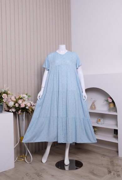 Zoraya Kalee Dress Daster Rayon Premium Remaja Bumil Busui Terbaru Baju Tidur Wanita Kekinian Panjang Lembut Motif
