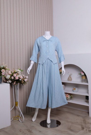 ZORAYA Serena Set Piyama Rayon Premium Busui Bumil OneSet Kulot Setelan Panjang ZORAYA Serena Set Piyama Rayon Premium Busui Bumil OneSet Kulot Setelan Panjang