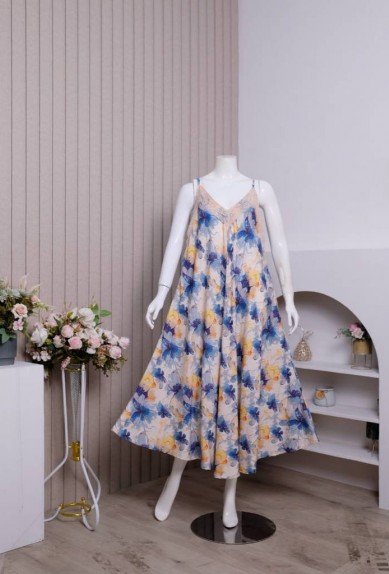 Zoraya Fannie Dress Daster Rayon Premium Remaja Bumil Busui Terbaru Baju Tidur Wanita Kekinian Panjang Lembut Motif