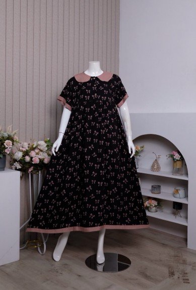 Zoraya Carissa Dress Daster Rayon Premium Remaja Bumil Busui Terbaru Baju Tidur Wanita Kekinian Panjang Lembut Motif
